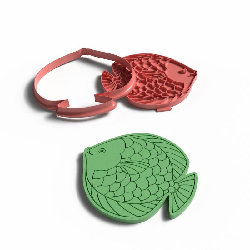 مهر و کاتر سفالگری کد st200(مهر ماهی و کاتر ماهی)