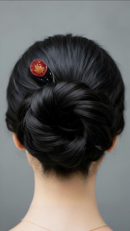 پین مو دست‌ساز رزینی گل بهاری 