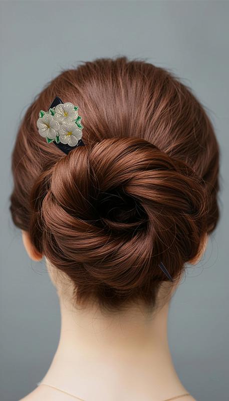 پین مو دست‌ساز رزینی شکوفه‌های بهاری 