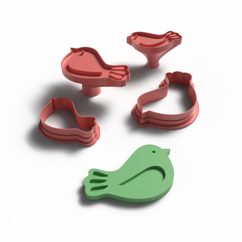 مهر و کاتر سفالگری کد st201-(مهر پرنده -کاتر پرنده)