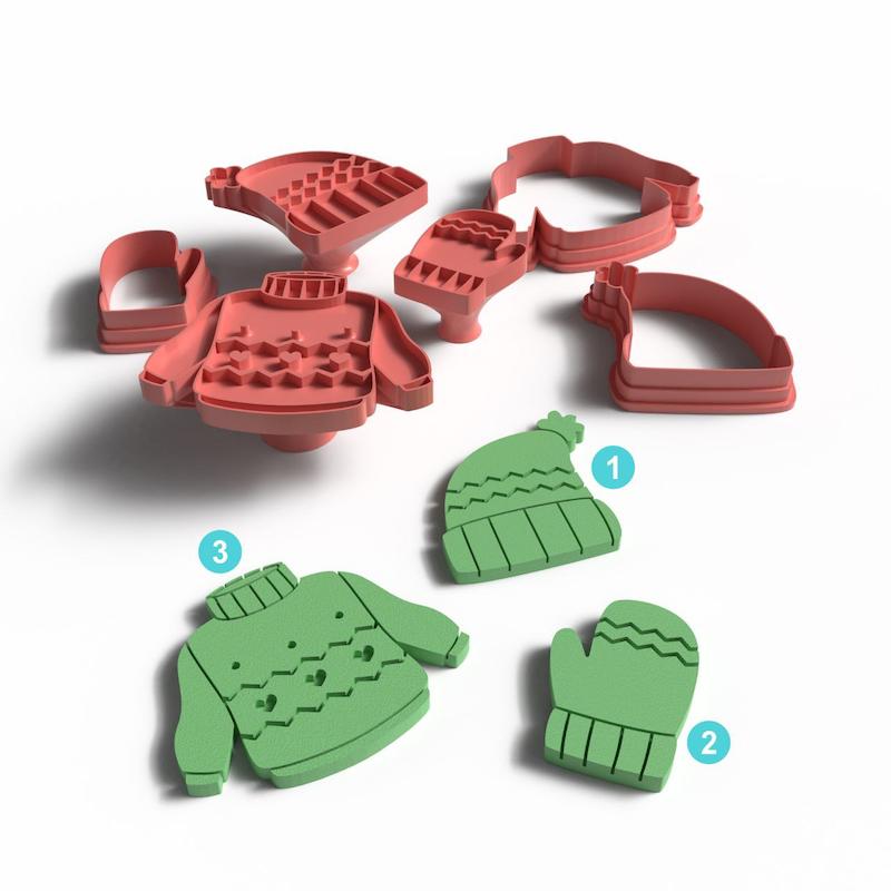 مهر و کاتر سفالگری کد st203-(مهر کلاه ، مهر دستکش )