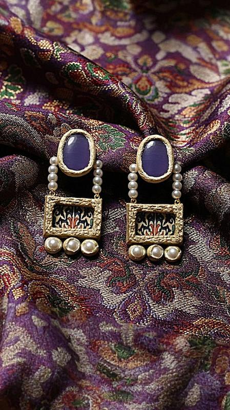 گوشواره پاپیه ماشه نقش خیال 