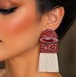گوشواره پاپیه ماشه نقشینه(سه رنگ)