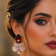 گوشواره پاپیه ماشه گل ارکیده(سایز کوچک)