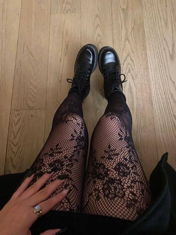 جوراب شلواری گیپور مشکی🖤🥀