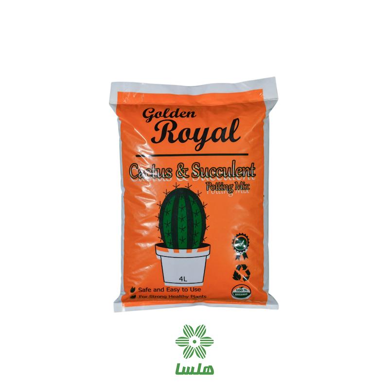 خاک مخصوص کاکتوس و ساکولنت گلدن رویال بسته ۴ لیتری