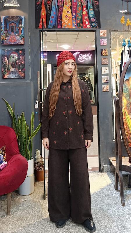 شومیز مخمل کبریتی