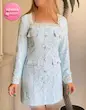 پیراهن یقه خشتی دانتل کد محصول 1040