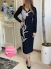 پیراهن شب گل ارکیده شاخ و برگ کد محصول 1078