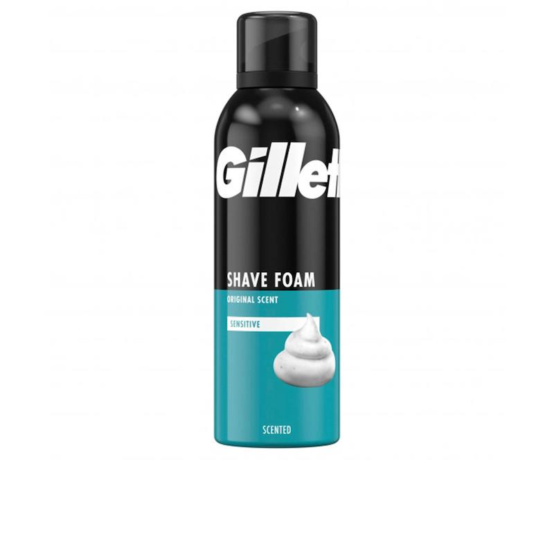 فوم اصلاح صورت ژیلت Gillette در دو رایحه اورجینال (Sensitive) و لیمو (Lime)