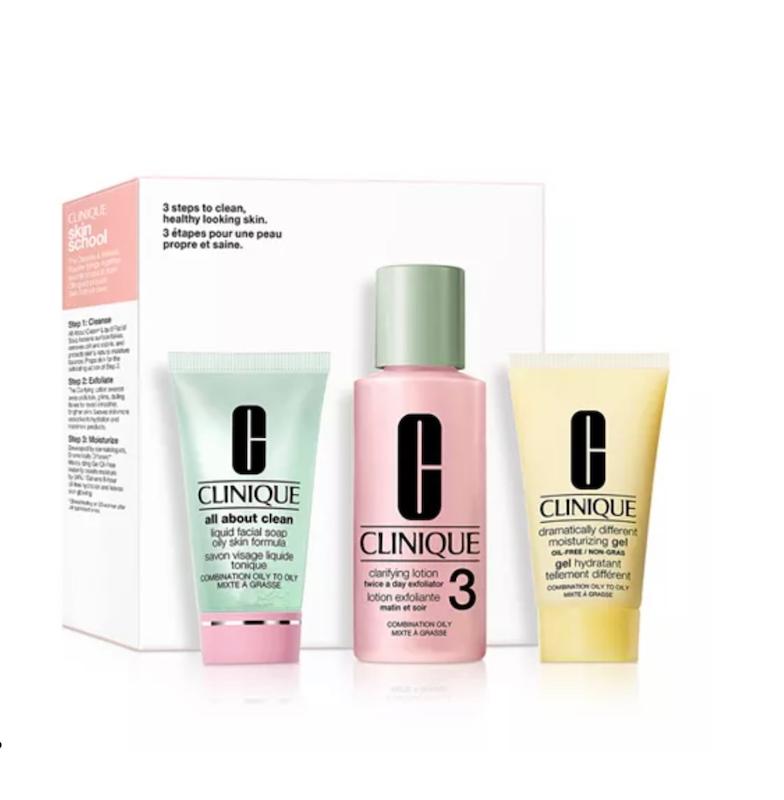 پك مراقبت پوست مختلط و چرب كلينيك Clinique Combinnation Oily Skin School Supplies Routine