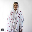 شال گلسرخ با زمینه سفید