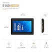 SSD Hikvision E100 256GB در نمای اصلی و نمای کانکتور SATA با ابعاد 100.1 × 69.9 × 7 میلی‌متر