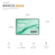 نمای روبه‌روی SSD HIKSEMI WAVE(S) 256GB همراه با نمایش ابعاد فیزیکی 100 در 69.85 در 6.2 میلی‌متر و مشخصات تکمیلی مانند دمای کاری، توان مصرفی، MTBF و وزن.