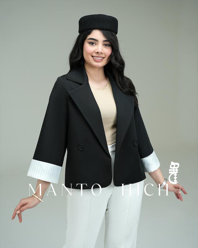کت باکسی استین راه راه