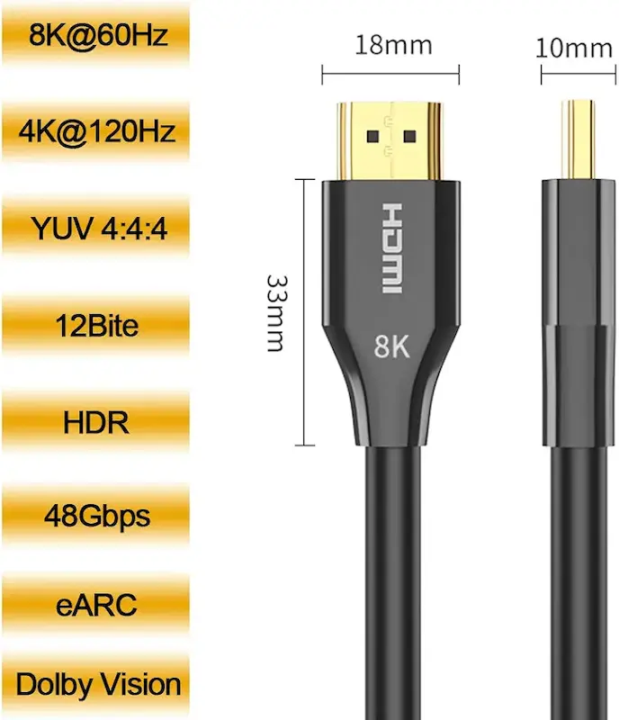 کابل HDMI D-TECH V2.1 8K در متراژ مختلف