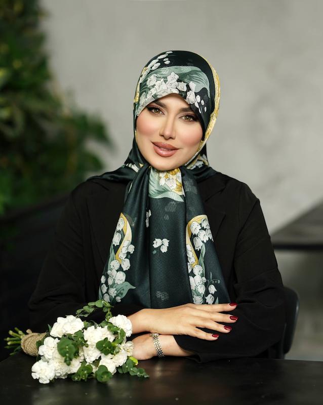 روسری کتان نخ وارداتی _مشکی
