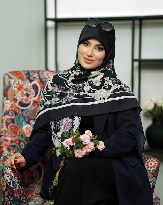 روسری کشمیر نخ مشکی ۱