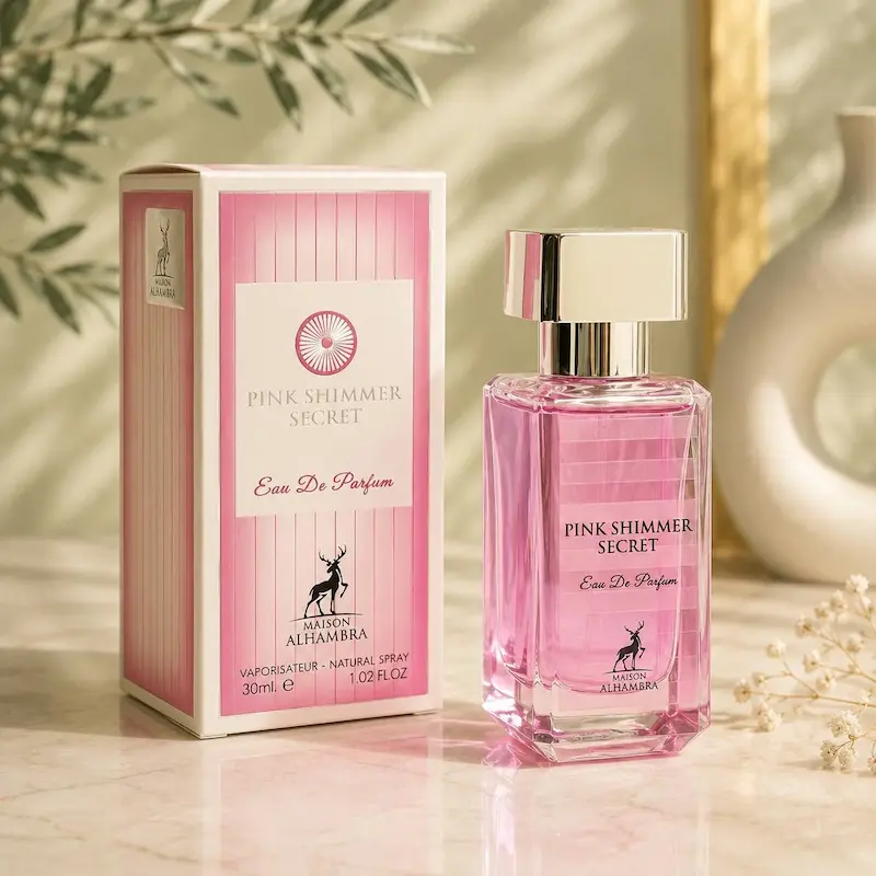 عطر ادکلن ۳۰ میل الحمبرا پینک شیمر سکرت (مشابه ویکتوریا سکرت بامب شل) | Alhambra Pink Shimmer Secret