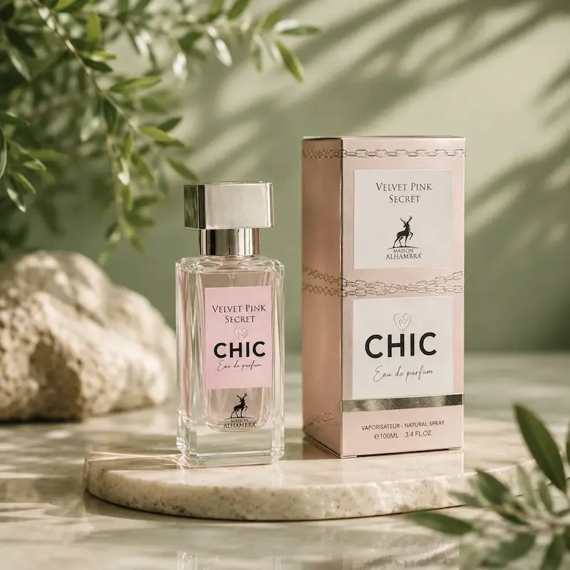 عطر ادکلن ۳۰ میل الحمبرا ویکتوریا سکرت لاو | Alhambra Chic Velvet Pink Secret