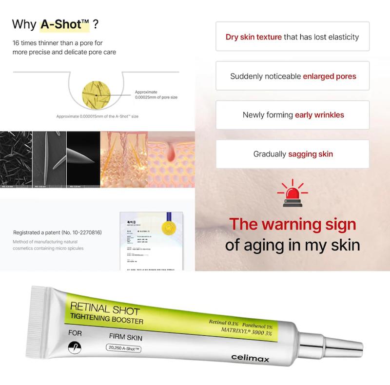 بوستر رتینال شات سلیمکس Celimax ضد چروک و سفت کننده منافذ