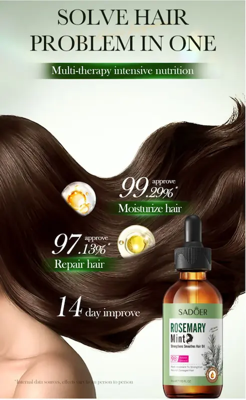 محلول مو رزماری نعنا Rosemary Mint Hair Oil
