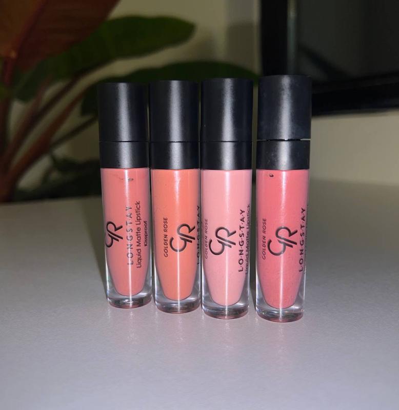 رژ لب مایع مات گلدن رز مایع kiss proof