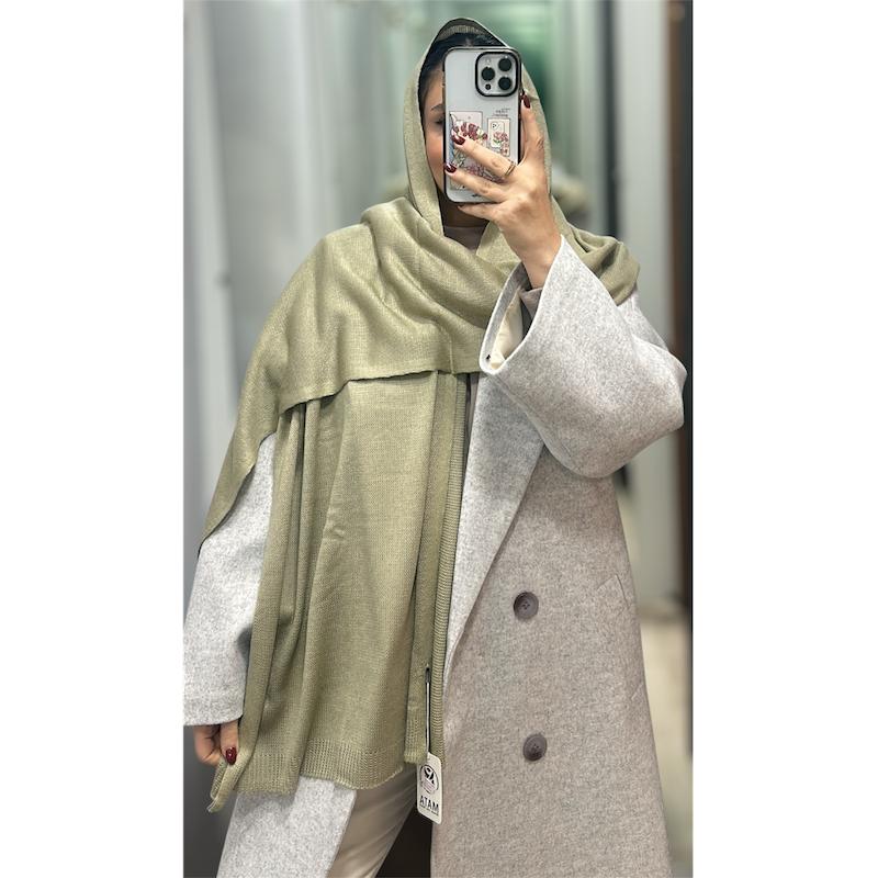 شال بافت ظریف رنگ سبز