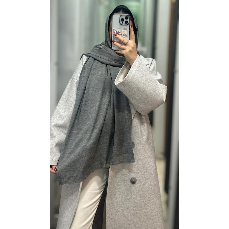 شال بافت ظریف زغالی