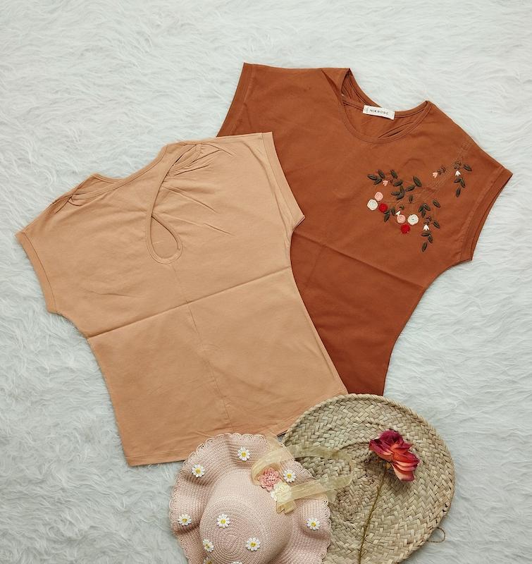 تی شرت گلدوزی پشت اشکی کد 403016