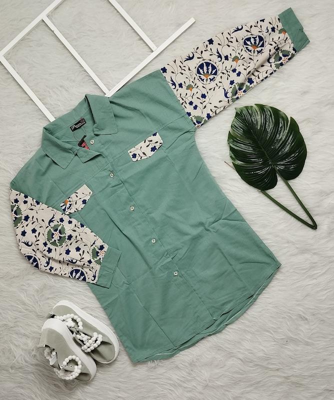 شومیز مانتویی طرح دار کد 403010