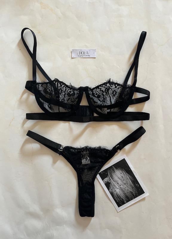 ست سوتین شورت تورمژه ای SHEIN