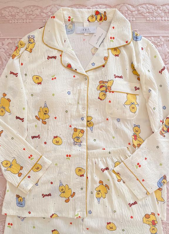 ست لباس راحتی کاپ دار طرح Duckling🐥