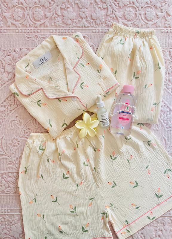 ست لباس راحتی سه تکه Tulip garden