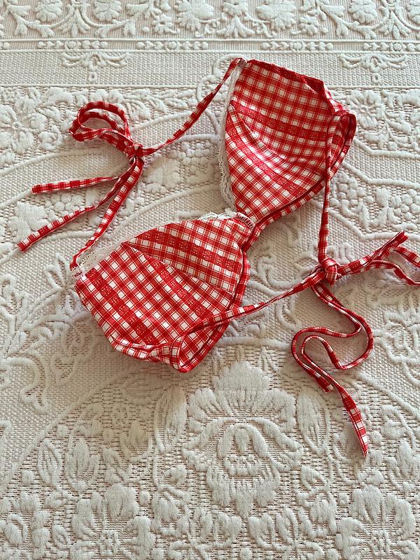 سوتین کاپدار بندی Gingham