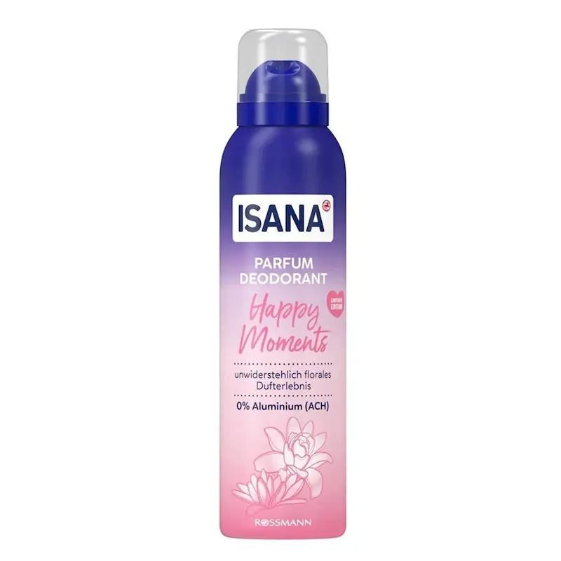 دئودورانت اسپری ایسانا Happy Moments Isana Spray Parfum Deodorant Happy Moments