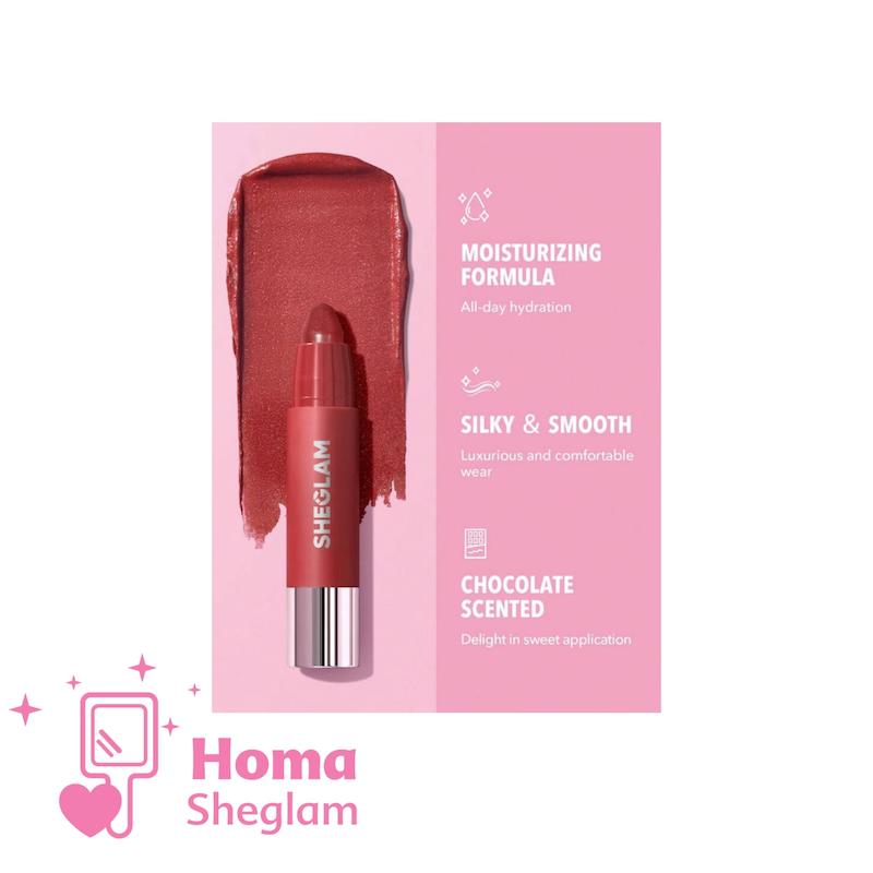 رژلب مدادی شیگلم رنگ Red Velvet Shimmer