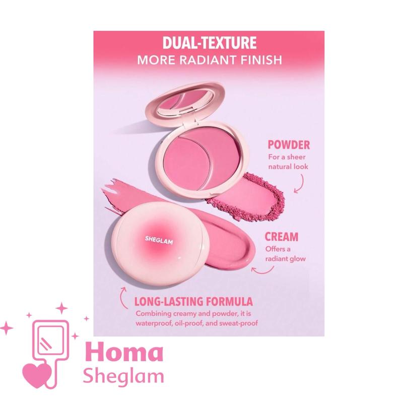رژگونه دوقلو کرمی پودری شیگلم مدل cheek 2 cheek رنگ  Pink Sprinkle 