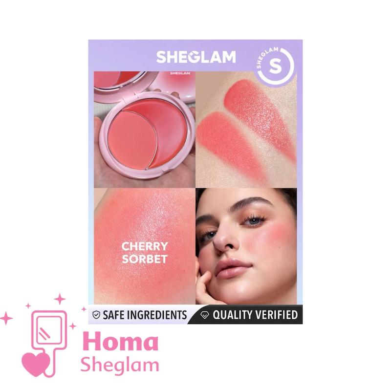 رژگونه دوقلو کرمی پودری شیگلم مدل cheek 2 cheek رنگ  Cherry sorbet