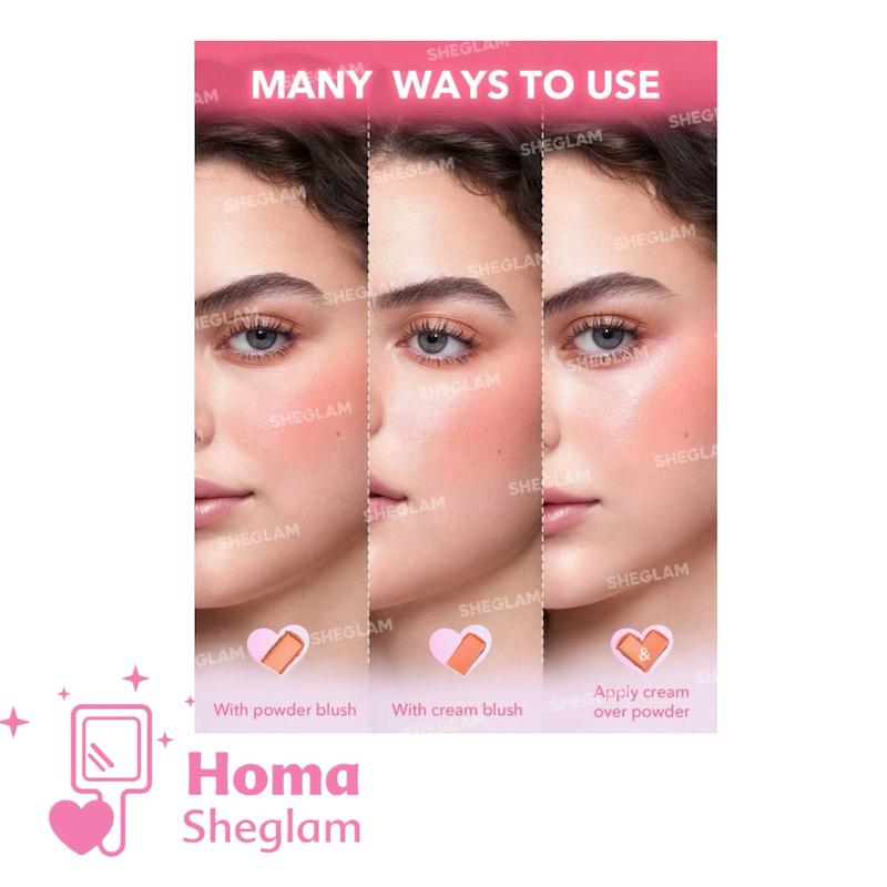 رژگونه دوقلو کرمی پودری شیگلم مدل cheek 2 cheek رنگ  Cherry sorbet