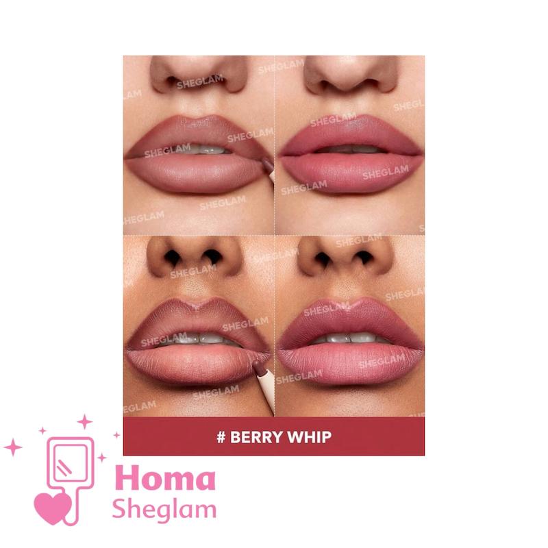 خط لب و رژ لب دو سر شیگلم رنگ  Berry Whip