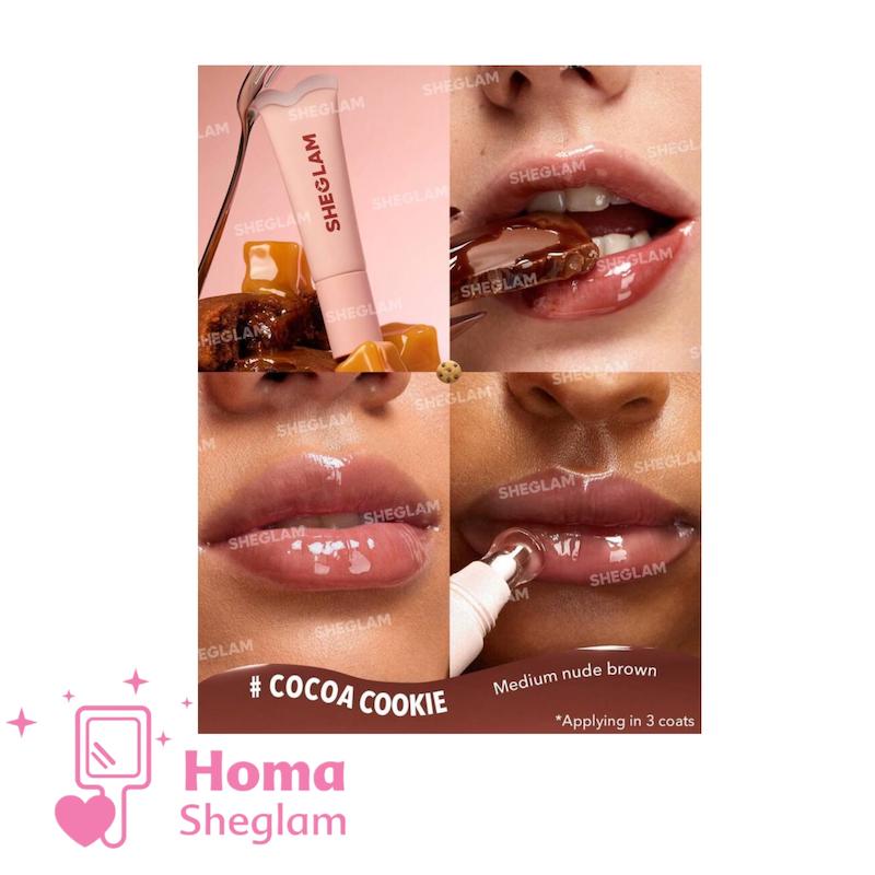 لیپ گلاس کریستالی شیگلم رنگ Cocoa Cookie 