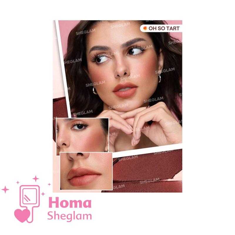 رژگونه و رژلب طبقه ای شیگلم هلویی
