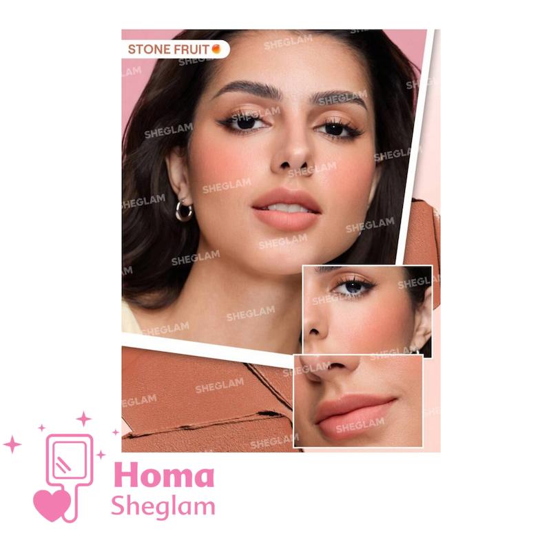 رژگونه و رژلب طبقه ای شیگلم هلویی