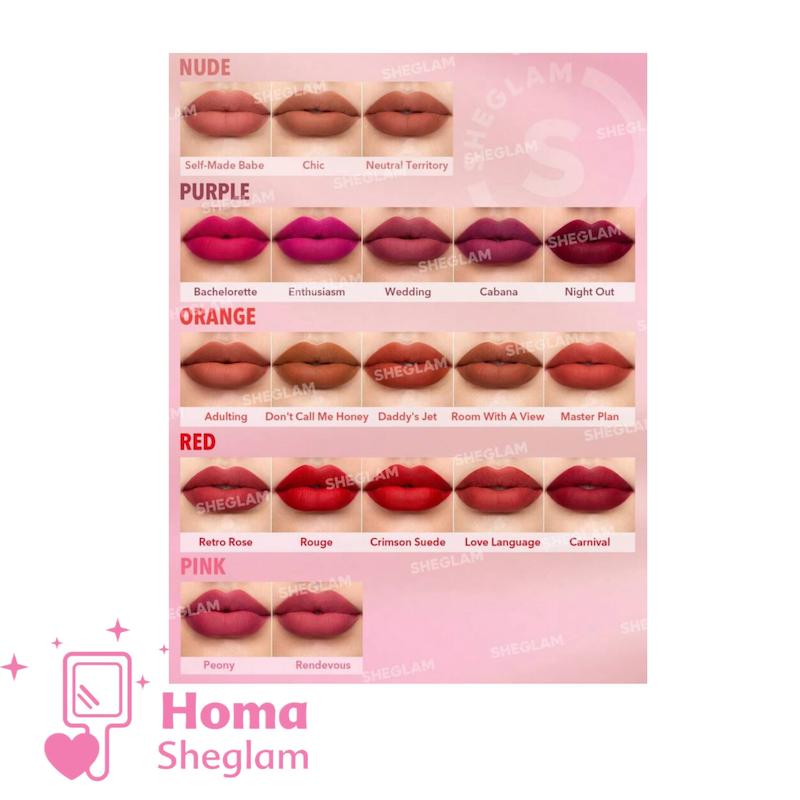 رژلب مات و مخملی شیگلم Matte Allure رنگ Self made Babe