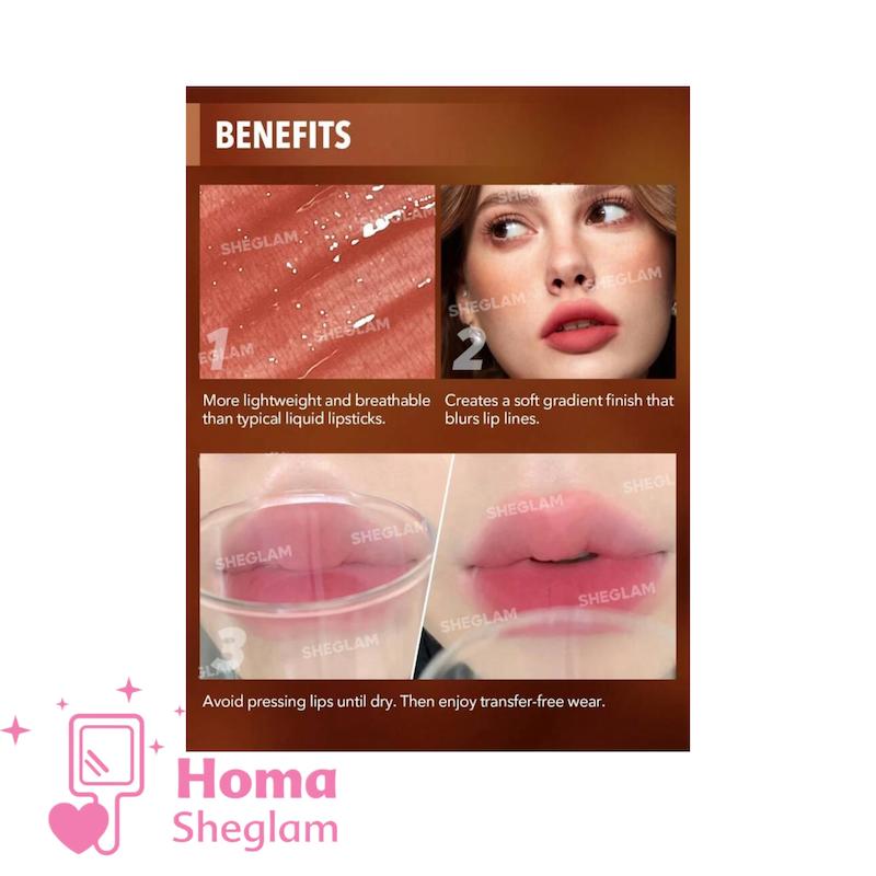 رژلب مایع مات ضدآب مدل محو تار شیگلم Soft Haze lip Blur رنگ Play Date 