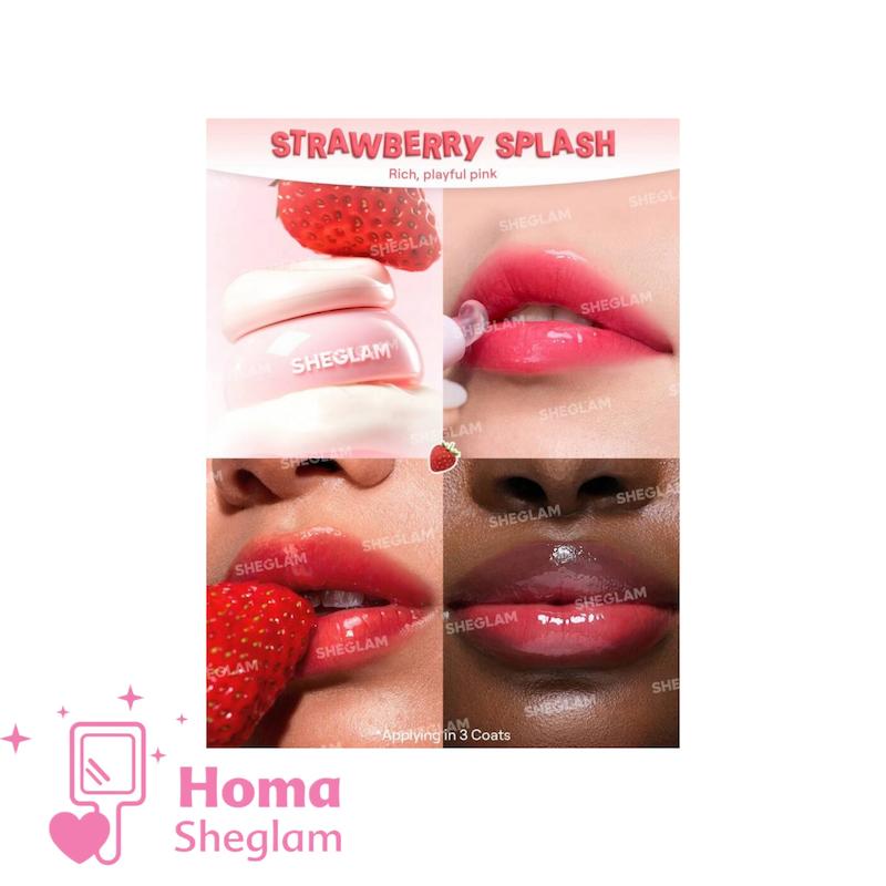 لیپ گلاس و مربای لب جیبی آبرسان شیگلم رنگ Strawberry Splash مدل Jelly Pocket Lip Jam