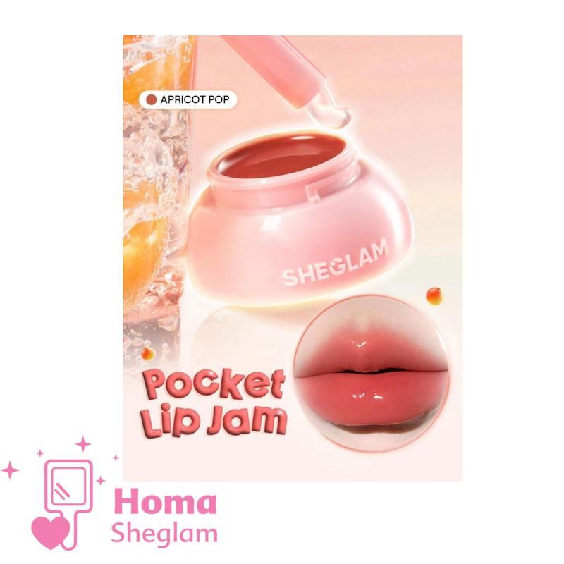 لیپ گلاس و مربای لب جیبی آبرسان شیگلم رنگ Apricot pop مدل Jelly Pocket Lip Jam