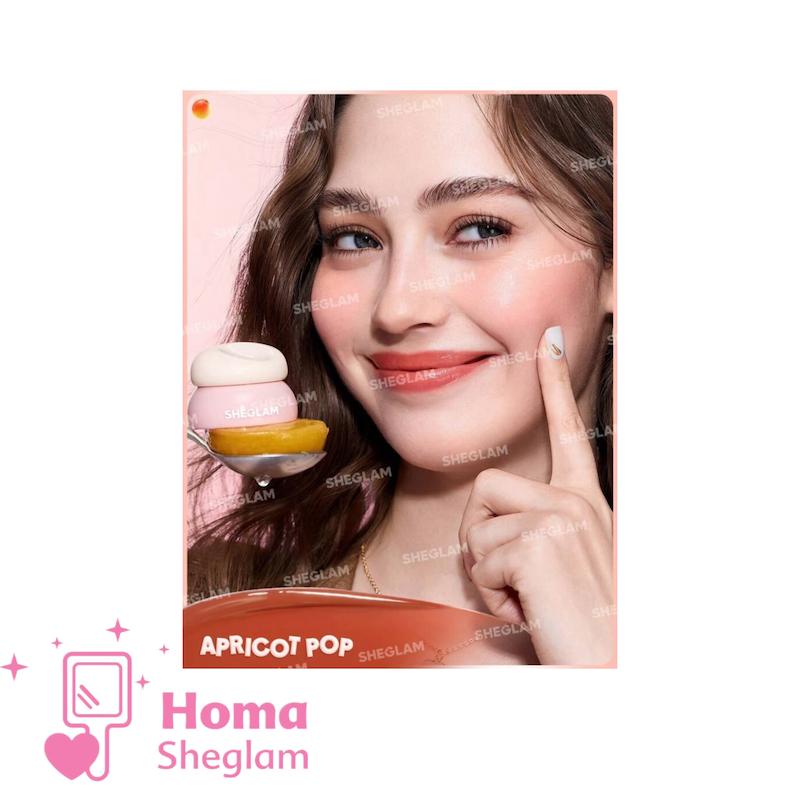 لیپ گلاس و مربای لب جیبی آبرسان شیگلم رنگ Apricot pop مدل Jelly Pocket Lip Jam