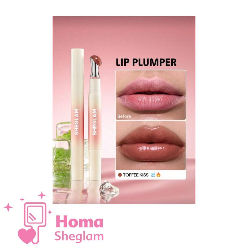 لیپ پلامپر حجم دهنده لب سر فلزی شیگلم رنگ Toffe kiss مدل booster Luxe 